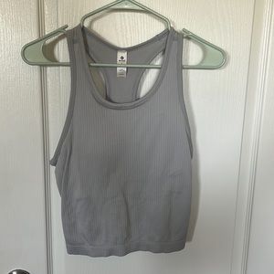 Grey cropped workout tank